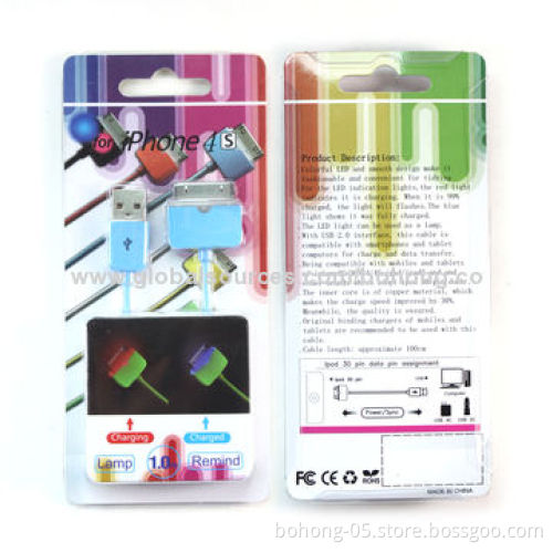 Lightning USB Cable for iPhone 4, 1m Line Length, Can do Yellow, Blue, Black, White and Orange